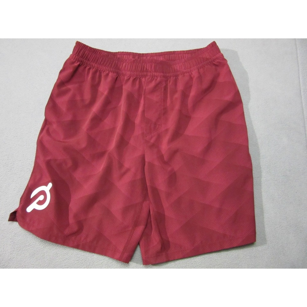 Peloton Shorts Mens Large Red Geometric Biking Performance Athletic Training